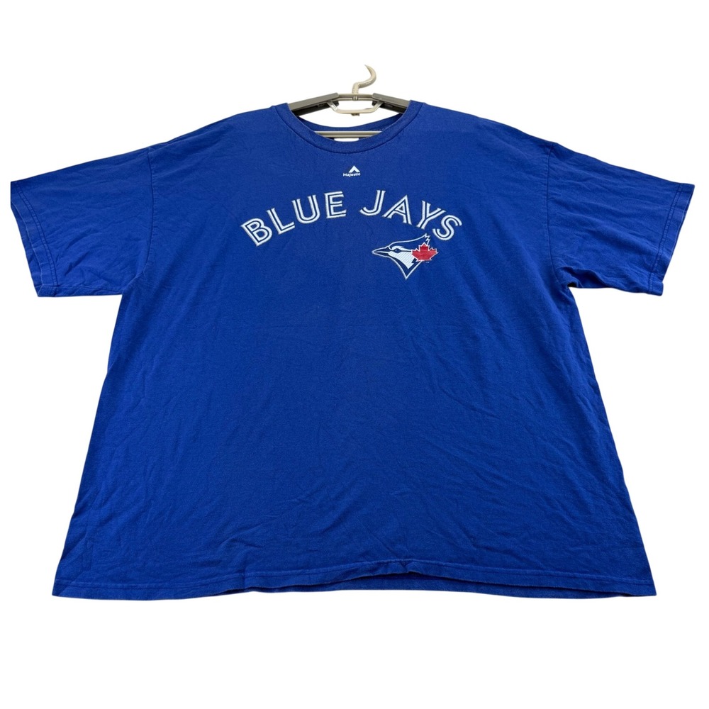 Majestic T Shirt Mens 2XL Blue Toronto Blue Jays Jose Bautista 19 MLB Graphic